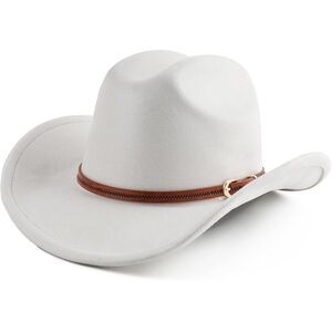 NEW NEVER WORN Cowboy Hat Wide Brim Ivory. Perfect accessory for any occasion.